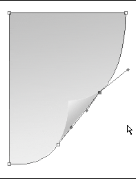 13: draw a shadow shape path, by using the PEN tool and tracing the paper shape, as shown