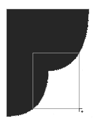 7: draw a small square, using the Vector Shape tool. Match the corners to the curl line as shown!